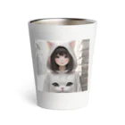 SaltyCookie Design Worksの猫パーカーの女の子(13) Thermo Tumbler