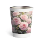 okierazaのペールピンクのバラの花束 Thermo Tumbler