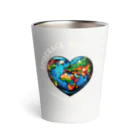 KULIEITAの地球の日　Earth day 地球　ハート　ブルー Thermo Tumbler