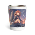 プリンゴブリンの夕陽に輝くロケット子さん Thermo Tumbler