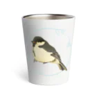 やちよ｜リアル鳥イラストのシジュウカラのヒナちゃん Thermo Tumbler