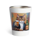 にゃんこーねこの乾杯する猫 Thermo Tumbler