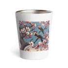 ウェブエンパイアの桜と雀（Cherry blossom & sparrow)  01 Thermo Tumbler