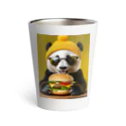 Colorful Canvasのハンバーガーを食べるパンダ Thermo Tumbler