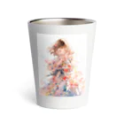 AQUAMETAVERSEの花柄模様の服を着た女性　なでしこ1478 Thermo Tumbler