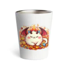 nekodoragonのおやすみ！猫ドラゴン　背景透過ver Thermo Tumbler