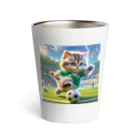 スポーツにゃんこ大戦争のサッカーにゃんこ Thermo Tumbler