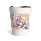 Yuya-Naganoの仲良く遊ぶ兄弟の猫 Thermo Tumbler