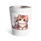 シマのかわいい子猫の兄弟 Thermo Tumbler