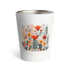 Grazing Wombatのヴィンテージなボヘミアンスタイルの花柄　Vintage Bohemian-style floral pattern Thermo Tumbler