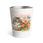 Y m @Y's shopの猫とチューリップ Thermo Tumbler