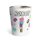 親子設計 CHIiKu MOJi『知育文字』のROBOT くすみカラー Thermo Tumbler