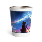 猫との風景の風景_星空と猫001 Thermo Tumbler