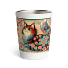 chaochao0701の浮世絵風　カラフル猫「Ukiyo-e-style Colorful Cat」「浮世绘风格的多彩猫」 サーモタンブラー