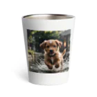 mamekichi445の水遊び楽しむ子犬くん Thermo Tumbler