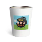 関西BBQ同好会公式の①【ロゴ】関西BBQ同好会（背景有り） Thermo Tumbler