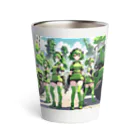 シロクマペンギンのグリーンメカニカルガール Thermo Tumbler