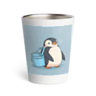 ganeshaのかわいいペンギンとおもちゃのバケツ Thermo Tumbler