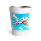 yohiti193の空飛ぶ飛行機のイラスト Thermo Tumbler