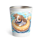 柴犬しばわんこhana873の海水浴してるワンコちゃん Thermo Tumbler