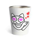 猫とカエルのらくがき帳の推しに夢中ねこ Thermo Tumbler