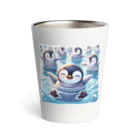 aoharu2005の笑顔で泳ぐペンギン Thermo Tumbler