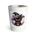 黒猫ギャラリー🐈‍⬛の黒猫の魔法使い Thermo Tumbler