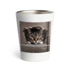 jaguar3の隙間からこんにちは猫 Thermo Tumbler