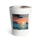 AI-factoryの海から望む夕焼け Thermo Tumbler