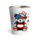 HappyFaceMarketのアメリカ独立記念日テディベア Happy 4th of July Thermo Tumbler