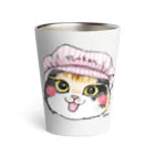 shop あこ猫犬屋のピンク帽のみかんちゃん Thermo Tumbler