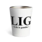 LIG ~Life is gamble~のLIGブラックロゴ Thermo Tumbler