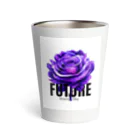 Future Starry Skyの紫色の薔薇 Thermo Tumbler