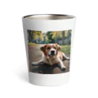 kokin0の足を広げて座る犬 Thermo Tumbler