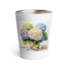 OkometoOmochiの紫陽花とポップコーン Thermo Tumbler