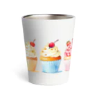 AMA14のカラフルなカップケーキ🧁 Thermo Tumbler