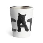 ちょこれーときゃっとの黒猫カカオたんの猫文字小物「CAT」 Thermo Tumbler