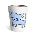 akane_art（茜音工房）のゆるチワワ（ブルー） Thermo Tumbler