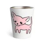 akane_art（茜音工房）のゆるチワワ（ピンク） Thermo Tumbler