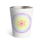  Pastel Design Art 天使のお部屋のフラワーオブライフ虹 Thermo Tumbler