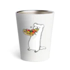 M&Bworksたかむらすずなのピザを食べるいたちのベル Thermo Tumbler