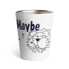 ワン太フルのTシャツ屋さんのライオン君 Maybe 黒 Thermo Tumbler