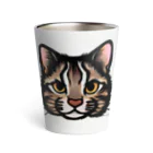 やまねこショップSUZURI支店のツシマヤマネコ顔バーンタンブラー Thermo Tumbler