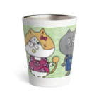 ねこネコ猫cat. 偉人∞の草原ネコ　３匹 Thermo Tumbler