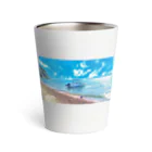 watertrickの常夏の海とサッカーボール Thermo Tumbler