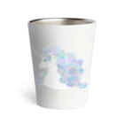 水色気分の紫陽花ユニコーン サーモタンブラー