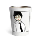 auaの黒いネクタイをした女 Thermo Tumbler