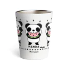 イラスト MONYAAT のズレちゃんとTWIN PANDAS Thermo Tumbler