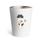 SUIMINグッズのお店のはまちの握り寿司を前のめりに運ぶねこ Thermo Tumbler