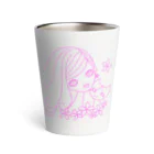 neko*neko*の猫と女の子 8 ピンク色 Thermo Tumbler